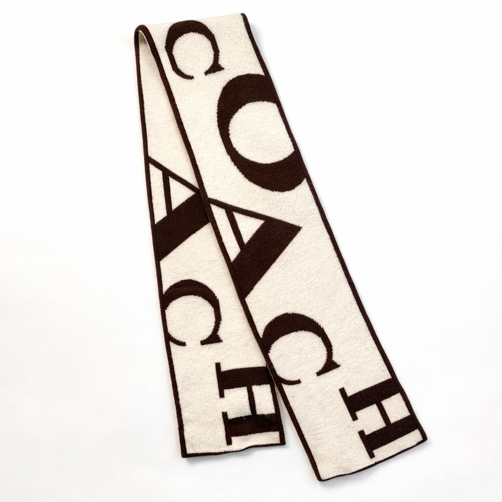 Coach Oversize Logo Wool Cashmere Scarf